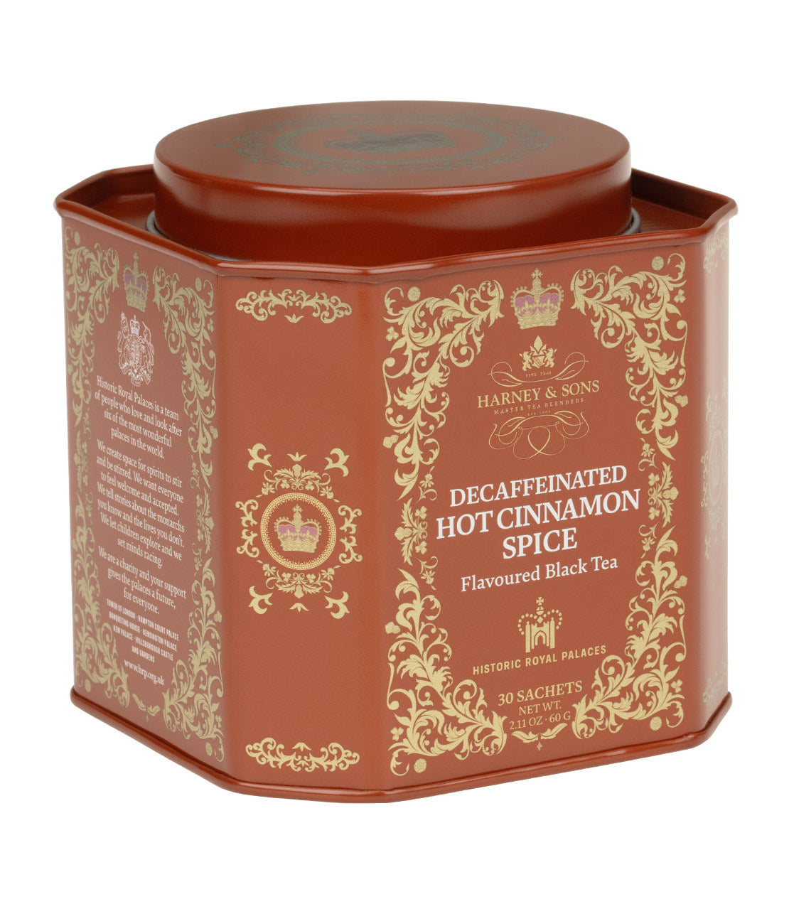 Decaf Hot Cinnamon Spice, HRP Tin of 30 Sachets