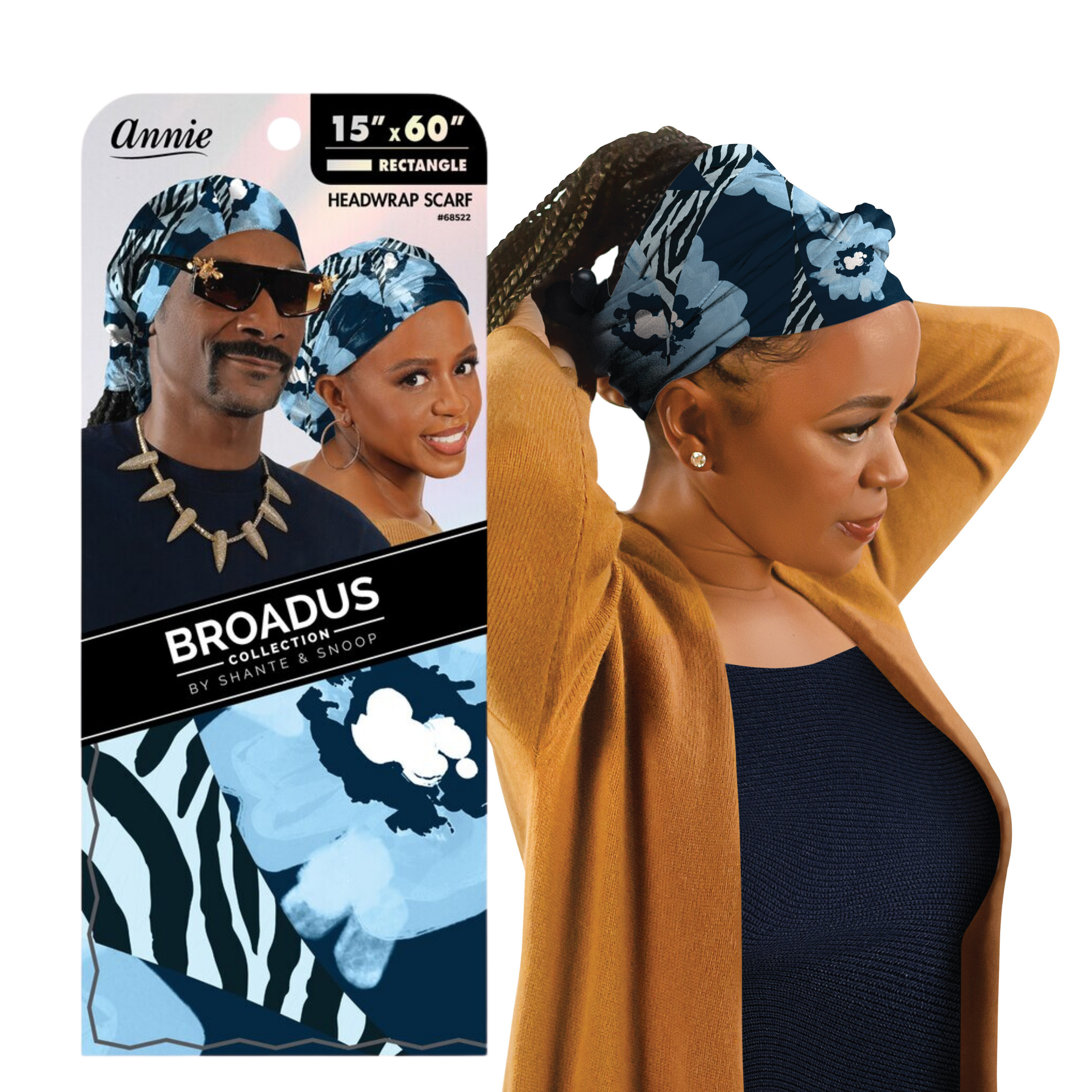Broadus Collection Headwrap Scarf by Shante & Snoop Dogg, Floral Zebra