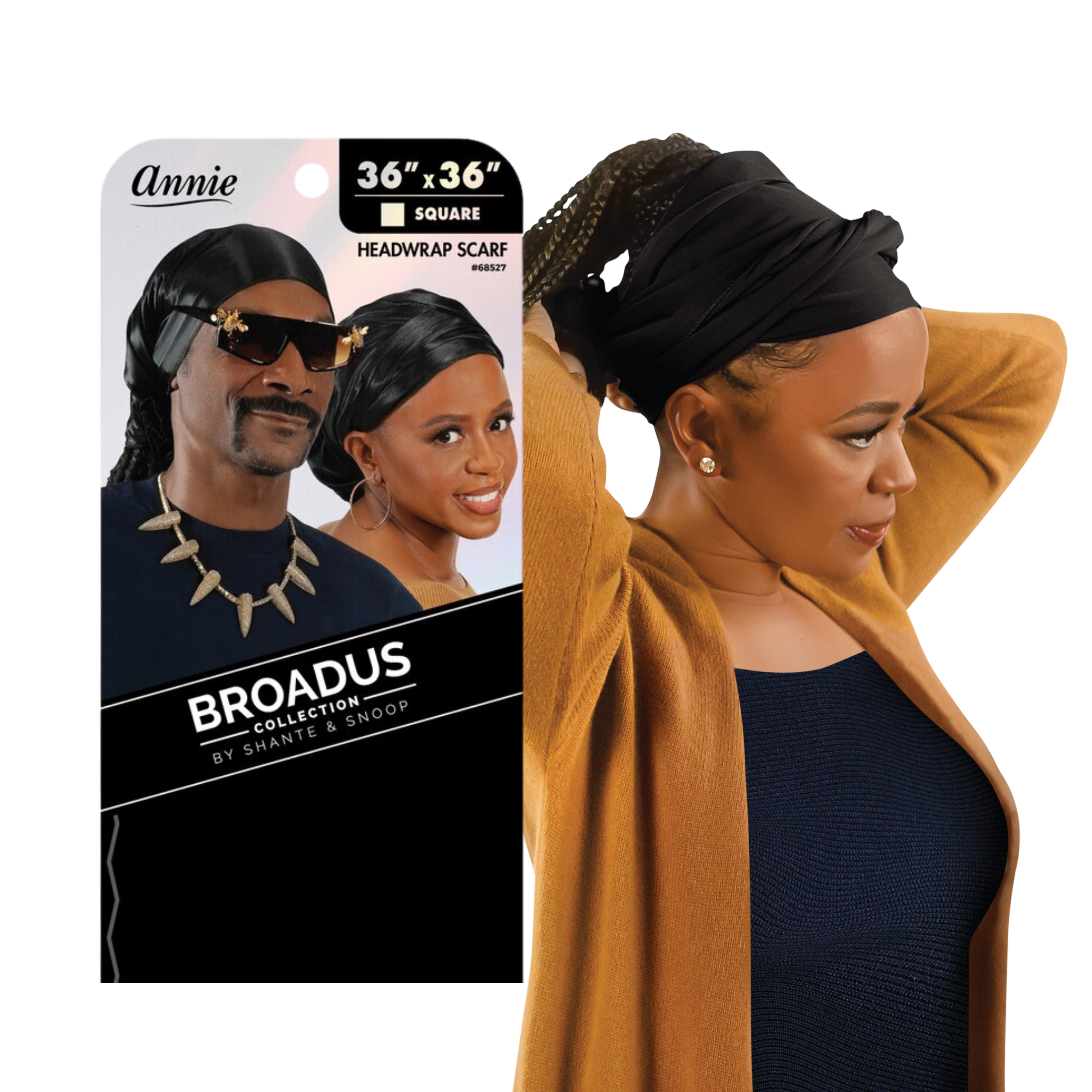 Broadus Collection Headwrap Scarf by Shante & Snoop Dogg, Black
