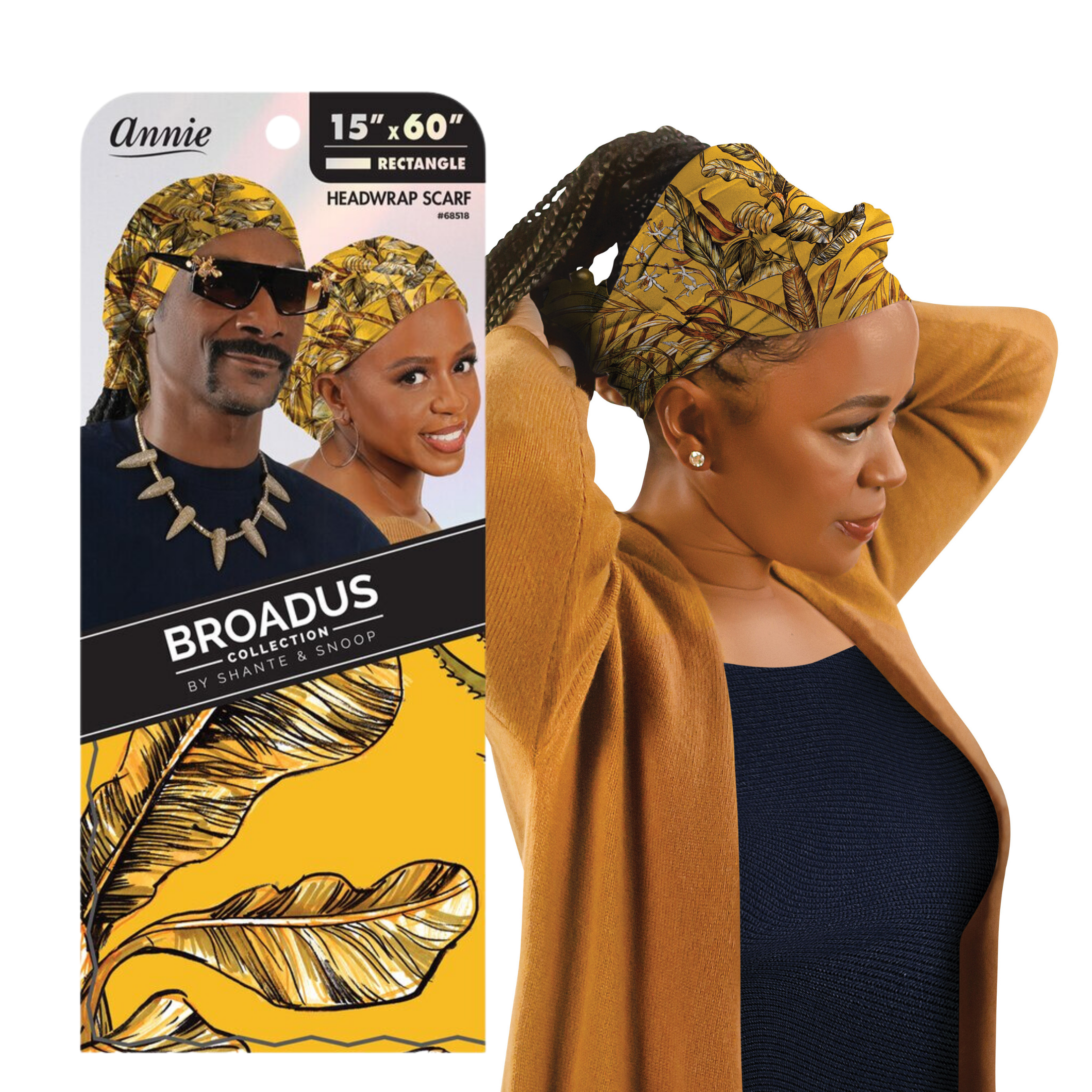 Broadus Collection Headwrap Scarf by Shante & Snoop Dogg, Golden Tropics