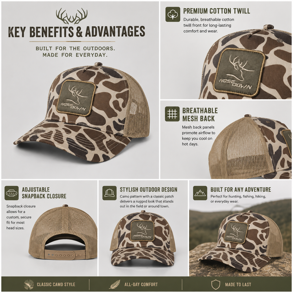 Tan Woven Duck Camo Trucker